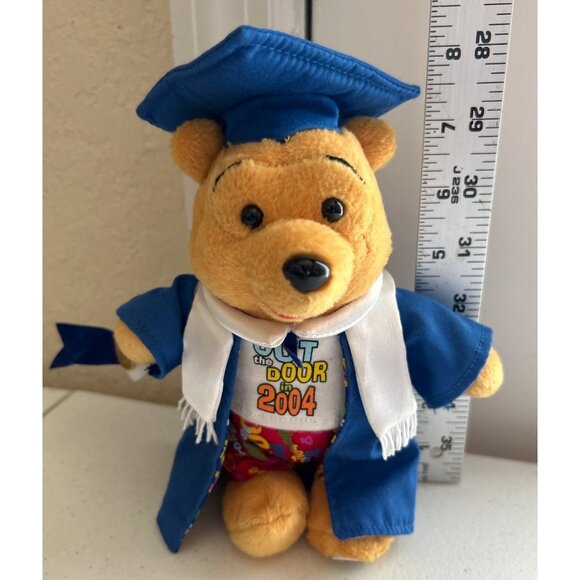 Vtg Disney Winnie The Pooh Graduation 2004 Plush Toy Cap & Gown 8 Inches Tall - Picture 2 of 7